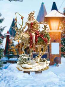 1 Stück Weihnachts-Elch-Prinzessin Geschenk für Kinder, Acryl Dekorative Gartendeko. Keramik Dekoration. Gartendeko Requisiten. Weihnachtsdekoration Meisterwerk