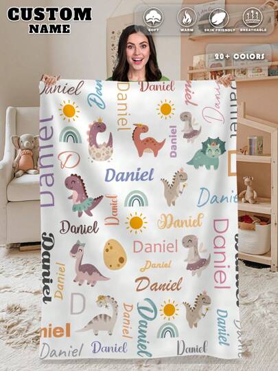 1 pieza Manta de franela personalizada con nombre para cama, multiusos para sala de estar, sofá, playa, camping, mascotas. Manta de cama personalizada con nombre de familia/mascota/pareja impreso. Regalo personalizado de Navidad, Día de la Madre/Padre, regalo familiar, regalo de cumpleaños, regalo para amigo, regalo para ella, regalo para mamá/papá