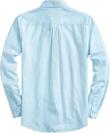 Men's Oxford Shirt Well-Fitted Soft Lightweight Long Sleeve Button Down Shirtshalloween - 湖藍色 - 查看 6