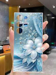 1个优雅蓝色花朵透明软手机壳，兼容 17系列、荣耀、红米、三星Galaxy A04e/12/A13/A14/A34/A50/A52/A53/A54/S21/S22/S23/S24/S25/S25 Ultra、6A/7A/8A、12T/13T，国际版，非国内版 - 無色 - 查看 6