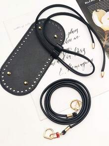 3 Piezas Kit de Fabricación de Bolsos DIY con Cadena, Base de Bolso de Cubo de PU y Correa para el Hombro, Accesorios de Bolso de Ganchillo