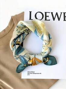 1 pezzo Foulard in seta stampata, versatile come accessorio per capelli, articolo indispensabile per la primavera e l'estate