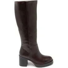 Bottes hautes à talon large effet cuir – Élégance intemporelle pour l’automne-hiver純色Casual休閒TPU無室外 - 棕色 - 查看 3