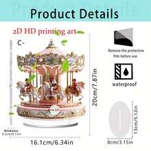 1/3 peças, Enfeite de mesa de acrílico em formato de carrossel do Papai Noel, Presente de Natal perfeito para casa e escritório, Placas e enfeites de mesa, Estilo boêmio, 2D, Decoração de Natal