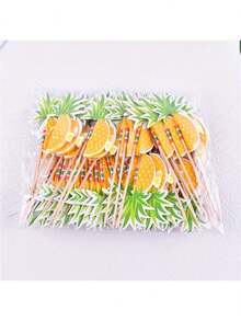50pcs 3D Flamingo & Pineapple Fruit Cake Toppers, Party Cake Decorations, Cocktail Picks For Bar, Party, Cake - Multicolor - View 8