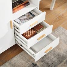 SoBuy Printer Table Filing Cabinet Sideboard Made Of MDF(E1) White Natural