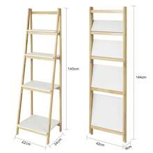 SoBuy FRG162-N, 4 Tiers Foldable Ladder Shelf Bookcase, Storage Display Shelving Unit
