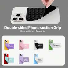 Silicone Octo Cup Buddy Sticky Grip Holder For Cellphone, Silicone Suction Cup Phone Case Mount Double Sided, Hands-Free Phone Accessories Strong Grip Holder For Selfie And Video - 1PC-紫色 - 查看 8