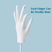 Acrylic Nail Practice Hand - Silicone Nail Practice Hand, Upgraded Version With Nail Plates That Never Fall Off, Fake Nails Manicure Practice Hand, Flexible Nail Model Hand, Includes 50 Nail Plates. Fingers Won't Break Easily - The Fingers Have A 3.2mm Aluminum Skeleton Inside Connecting The Entire Finger, Allowing The Fingers To Bend At Various Angles. - White - View 2