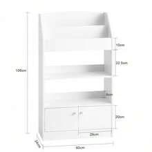 SoBuy KMB11-W, Children Kids Bookcase Book Shelf Storage Display Shelving Cabinet Organizer - White - View 2