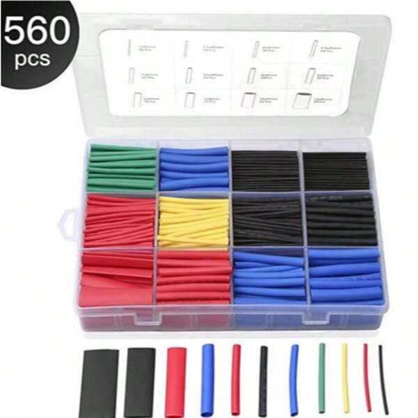 280/560pcs Heat Shrink Tubing Sleeves, Wrap Cables And Wires Insulation Sleeve, Used For Embossed Shrink Packaging, Eventronic Wire Cable Shrink Tube, Insulation Heat Shrink Tube Kit