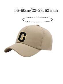 1顶可定制26个字母名字的遮阳帽棒球帽，可调节男女儿童户外休闲防晒帽 - 卡其色 - 查看 8