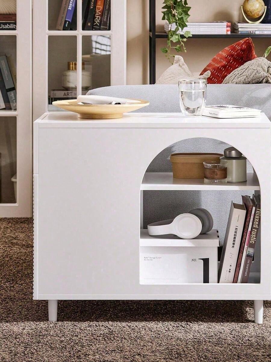 Storage Cabinet Side Cabinet Sofa Side Table End Table White W70 X D35 X H60cm FBT135-W - White - View 1
