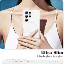 Luxury Magnetic Phone Case Compatible With Galaxy S24 S25 S22 S23 Ultra Plus S20 S21 FE Note 20 A35 A55 A05 A15, Soft TPU Material, Suitable For IPhone 17 Air 16 E 15 14 13 12 11 Pro Max Plus - White - View 5
