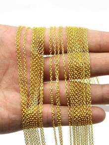 10-100 件不锈钢 O 型链扁平十字架项链锁骨链 DIY 链条配件 - 彩色 - 查看 11