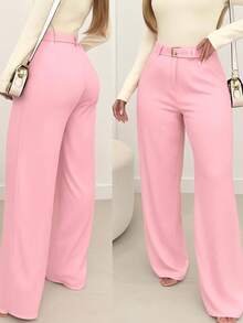 Tailored Pantaloons With Belt - Rosa Pálido - Ver 1