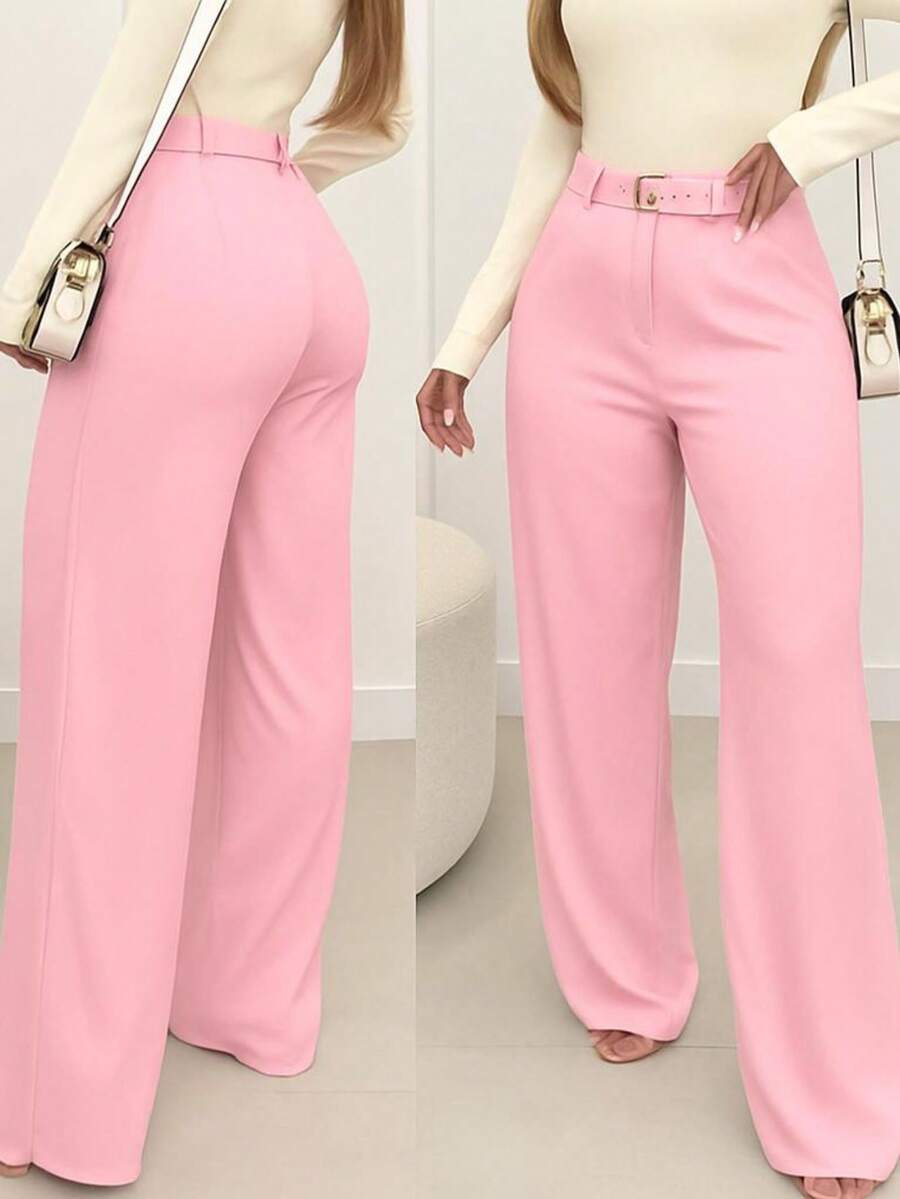 Tailored Pantaloons With Belt - Rosa Pálido - Ver 1