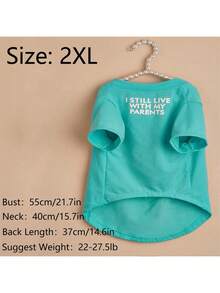 1pc Lightweight Pet T-Shirt, Letter & Graphic Print, Round Neck Design, Suitable For Small Dogs & Cats, Spring/Summer/Autumn