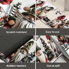 1 buc/90 buc Crăciun: Moș Crăciun și pomi de Crăciun imprimați robinet, covoraș de uscare absorbant de apă, covoraș retro pentru cafea, absorbant de apă cu uscare rapidă, covoraș de uscare absorbant de apă pentru toaletă și bucătărie pe bază de cauciuc, potrivit pentru robinete utilizate în birouri, ferme comerciale și case, decorațiuni decorative pentru bucătărie în magazine