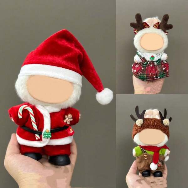 Ropa adecuada para muñecas Generación 1-3, Figura colgante de 17labubu, Conjunto de ropa de muñeca de Navidad