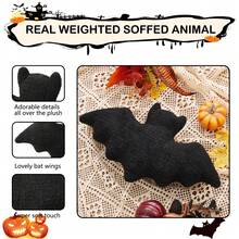 1PCS Halloween Bat Stuffed Animal Cute Bat Plush Toy Throw Pillow Holiday Gift For Adults - 黑色 - 查看 6