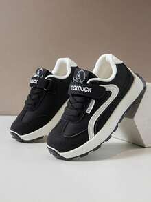 1双儿童运动鞋，2025年春秋季，男童休闲运动鞋，新款低帮女童白色休闲鞋，软底百搭运动鞋 - 黑色 - 查看 2