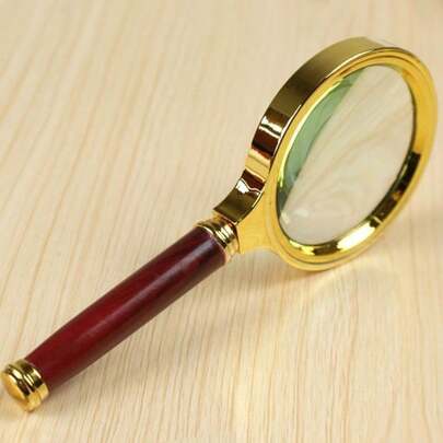 1 X 50x Magnifying Glass - High-Definition Metal Handheld Magnifying Glass With Ergonomic Handle, No Power Required, Suitable For Reading Books, Newspapers, Outdoor Science And Fire-Making