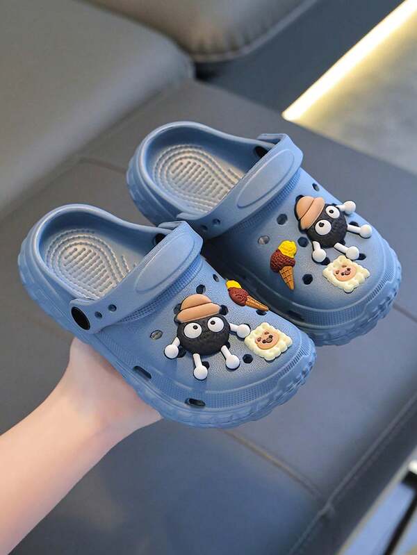 1 Paar EVA Kinderschuhe mit Löchern, rutschfeste und atmungsaktive geschlossene Zehenstrand-Sandalen für Jungen & Mädchen