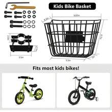 Sturdy Steel Front Bicycle Basket With Fixed Bracket, Anti-Rust Design, Suitable For Installation At The Front Of Electric Bicycles, Compatible With Most Children's And Adult Bicycles On The Market - White - View 2