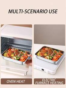 1pc/2pcs Stainless Steel Rectangular Baking Pans, Square Shape, Non-Stick, Durable, For Tiramisu, Lasagna, And Desserts,Kitchen Accessories, Meal Preparation, Restaurant Tools,New Year Decorations,Halloween Gifts, Home Decorations, Christmas Gift Boxes - Multicolor - View 9