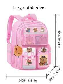 1pc Cute Capybara Backpack, Lightweight School Bag For Girls, Fashion Travel Bag, Ergonomic Shoulder Bag For Back To School Season