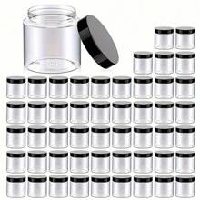 1/6/12/24 Pack 4oz Plastic Jars With Lids -Clear Round Cosmetic Containers For Lotion, Cream, Ointment, Body Butter, Makeup, Rhinestones, Samples, Travel Storage