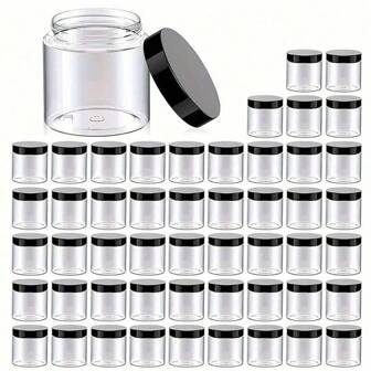 1/6/12/24-pack 4oz plastburkar med lock - genomskinliga runda kosmetikabehållare för lotion, kräm, salva, kroppssmör, smink, strass, prover, reseförvaring