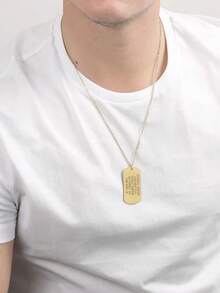 1pc Personalized Stainless Steel Dog Tag Necklace For Men, Custom Name Pendant With Chain, Engraved Military Style Jewelry, Christmas Gift For Boyfriend Or Husband, Valentine's Day Gift Idea, Custom Gift For Him, Stylish Men's Accessories