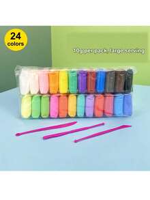 36色超轻造型黏土，DIY手工黏土，不粘手，多色橡皮泥，泡泡黏土，太空黏土套装，陶瓷艺术用品，易于塑形，适合家庭互动和学生艺术创作（颜色/包装随机）。适合作为万圣节、圣诞节、男孩女孩生日礼物以及开学礼物。 - 彩色 - 查看 13