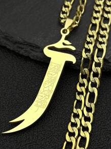 Sword Shape Hollow Pendant Gold/Silver Color Stainless Steel Sword Necklace Fashion Gorgeous Gifts For Men And Women