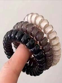 3pcs Jelly Colored Spiral Coil Hair Ties , Elastic Water Resistant Hair Ties , Simple Versatile, Fashionable Elegant, Woman Head Accessories Suitable For High Ponytails, Thick Hair, Leisure, School,Party,Vacation,Clothing Accessories,Summer Fall Winter,Hair Ties Ties Accessories, Hair Accessories, Home Beauty Women Accessory Gifts ,Hair Rope