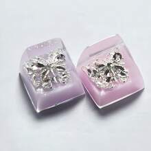 1 szt. Przezroczysta i urocza metalowa klawiatura mechaniczna z motylkowymi nakładkami na klawisze, wysokość SA, materiał ABS, pięknie rzeźbiony zamiennik klawisza ESC, piękny prezent na akcesoria komputerowe DIY