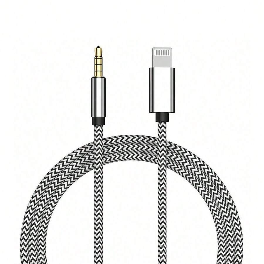 3.5mm 辅助音频插孔适配器，兼容 ，适用于汽车、家庭音响/扬声器/耳机，兼容 14/13/12/11/XS/XR/8/7/6 系列 - 蛇紋 - 查看 1