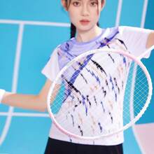 KUMPOO Raqueta Badminton Profesional, 5U-77grams Raqueta de Bádminton Ligera Hecha de Fibra de Carbón, Juego de Raqueta de Bádminton con Cinta para Empuñadura y Bolsa de Cubierta, YULING+LIULI - YULING-rosa - Ver 10