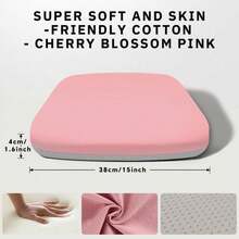 1 Piece Square Soft Cushion, Ultra-Soft Cushion, Comfortable For Long Periods Of Sitting, Office Cushion For Long Hours Of Sitting Without Fatigue, Car Seat Cushion, Home Dining Chair Cushion - 粉色 - 查看 1