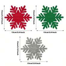 12pcs Festive Felt Snowflake Christmas Utensil Holders - Polyester Non- Fabric, Hand Wash Only, Ideal For Holiday Party Table Decorations, Christmas Decorations(6/12pcs)