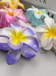 1 Stück/3 Stücke/6 Stücke Hibiskus/Hawaii Blume Lässig ABS Kunststoff (ABS Harz) 2025 Neue Plumeria Strand, Reise, Party, Urlaub, Rückkehr zur Schule süße Haarklammern, frische Haraccessoires Winter Haarklammer Elegante Haarklammern