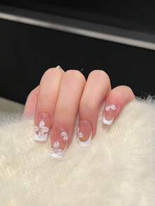 10 piezas/paquete Uñas de tacón alto estilo europeo y americano, diseño de talla floral tropical 3D, diseño de teñido anudado degradado hexagonal, uñas elegantes y duraderas hechas a mano, estilo Y2K Baddie, elegante y adecuado para mujeres y niñas, Suministros de uñas, Uñas