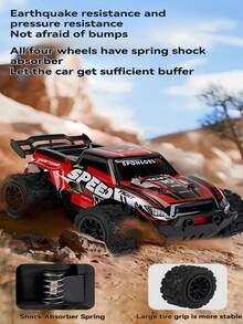 Children's And Teenagers' Remote Control Electric Pickup Truck Climbing Off-Road Vehicle Toy, 2.4G Stunt Car, High Battery Life, Strong Power, Dual Remote Control Mode, Family Party, Multi-Player Racing, High-Speed Drifting Racing Game, Suitable For Boys Aged 3 And Up, Toy Gift, Birthday Present. - Multicolor - View 11