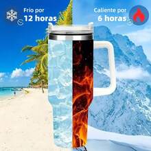 Vaso Taza Térmico Acero Inoxidable 40oz Con Calor/frí Viaje, pajita y cepillo de limpieza, taza de viaje isotérmica de acero inoxidable reutilizable con diamantes Taza isotérmica de acero inoxidable / hervidor al vacío de acero inoxidable degradado en varios colores, Vaso Thermo Termo Brillos Con Asa 40 Oz Frio O Caliente ,como regalo navideño para novias, familias - Rosa leche rosa - Ver 8