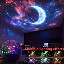 مصباح إسقاط سماء النجوم RGB ذكي | جهاز عرض USB | مصباح مكتبي زخرفي إبداعي | إضاءة حفلة جو | مصباح ليلي كرة ديسكو LED متغير اللون | مصباح سرير متغير اللون | مناسب للغرفة والمنزل والمكتب والحفلات والسينما أو طاولة الليل - هدية مثالية لعيد الميلاد وعيد الحب والعيد - الأسود - مشاهدة 6