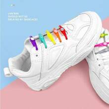 Colorful Elastic No-Tie Shoelaces, Silicone Material Shoelaces, Round Head Elastic Shoelaces Without Tying, Multi-Color Matching, Personalized Fashion Shoelaces, Suitable For Various Shoes
