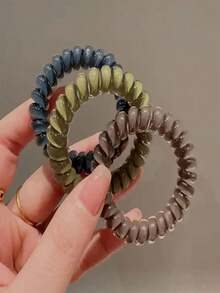 3pcs Jelly Colored Spiral Coil Hair Ties , Elastic Water Resistant Hair Ties , Simple Versatile, Fashionable Elegant, Woman Head Accessories Suitable For High Ponytails, Thick Hair, Leisure, School,Party,Vacation,Clothing Accessories,Summer Fall Winter,Hair Ties Ties Accessories, Hair Accessories, Home Beauty Women Accessory Gifts ,Hair Rope