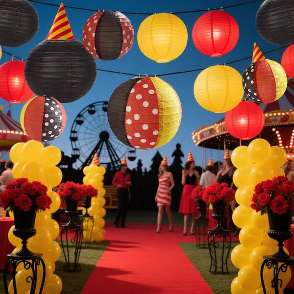 12pcs/Set Round Paper Lantern Set, Suitable For Wedding/Birthday/Baby Shower/Christmas Decoration, Home Party Hanging Decor, Asian Oriental Style Ceiling Portable Ornament, Spring/Summer/Autumn